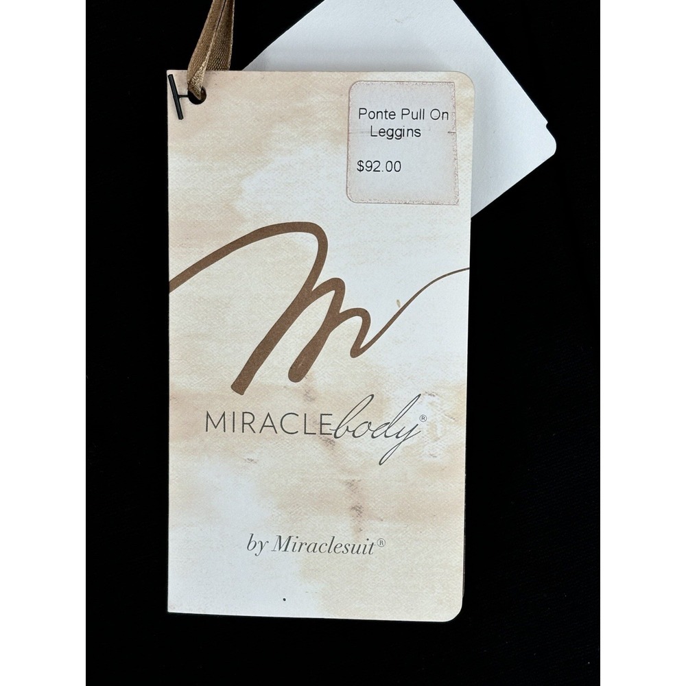 Miraclebody by Miraclesuit Black Ponte Leggings Size 12 Tummy Control NWT - Picture 9 of 10